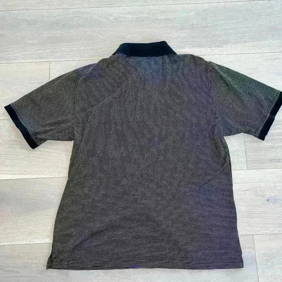 Bobby Jones Collection black gold  Spotted Short Sleeve Golf Polo Shirt Size M - Picture 7 of 7